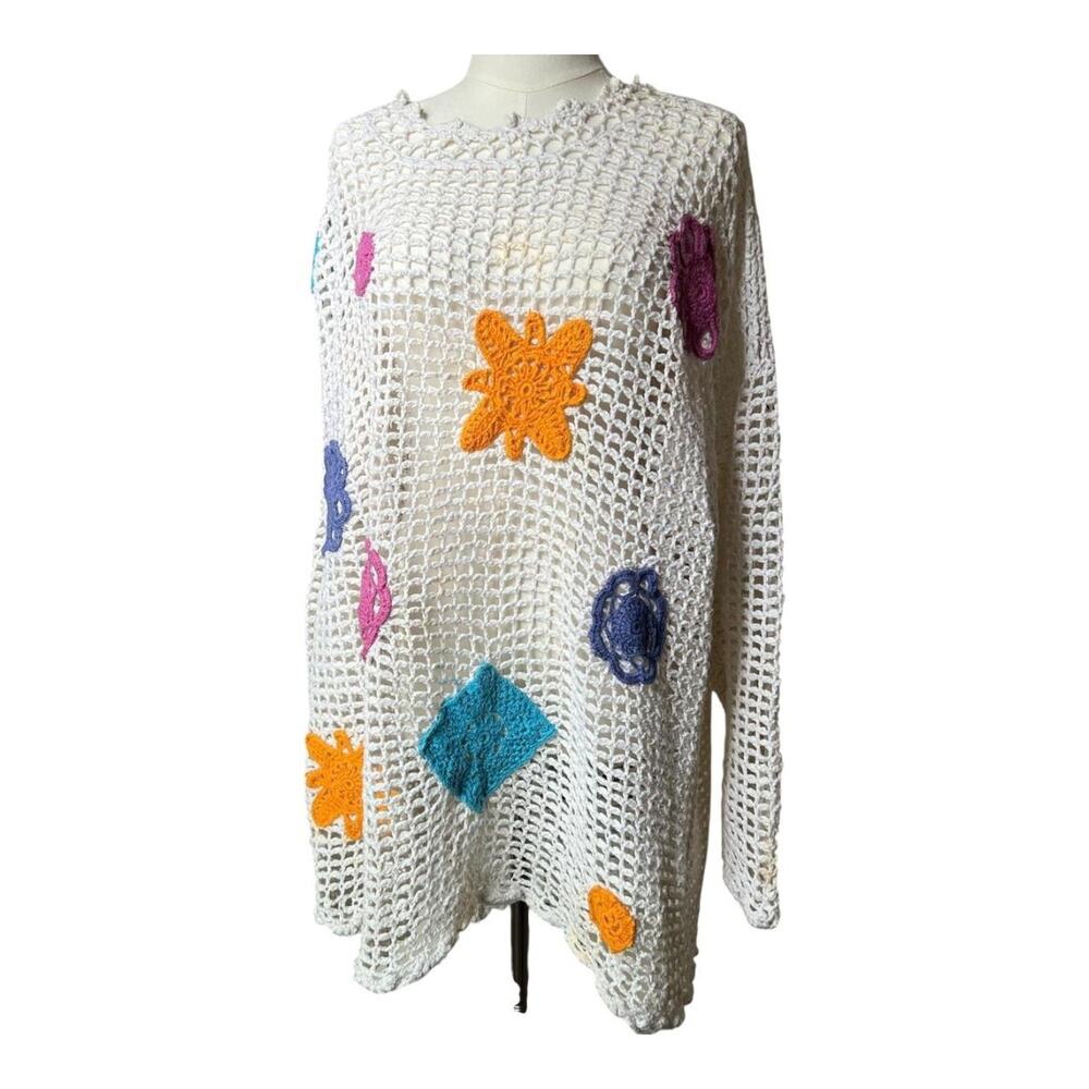 Vintage 1980s crochet knit top